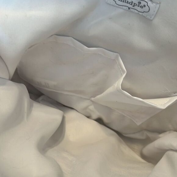 Mudpie white and silver wicker handbag shoulder strap and handles used 1x EUC - Picture 9 of 10